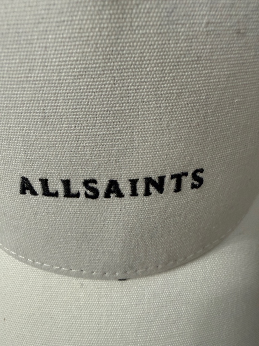 All Saints Cream Hat with Black Logo…silver snap back ..nwt .. authentic .unisex - Picture 2 of 8